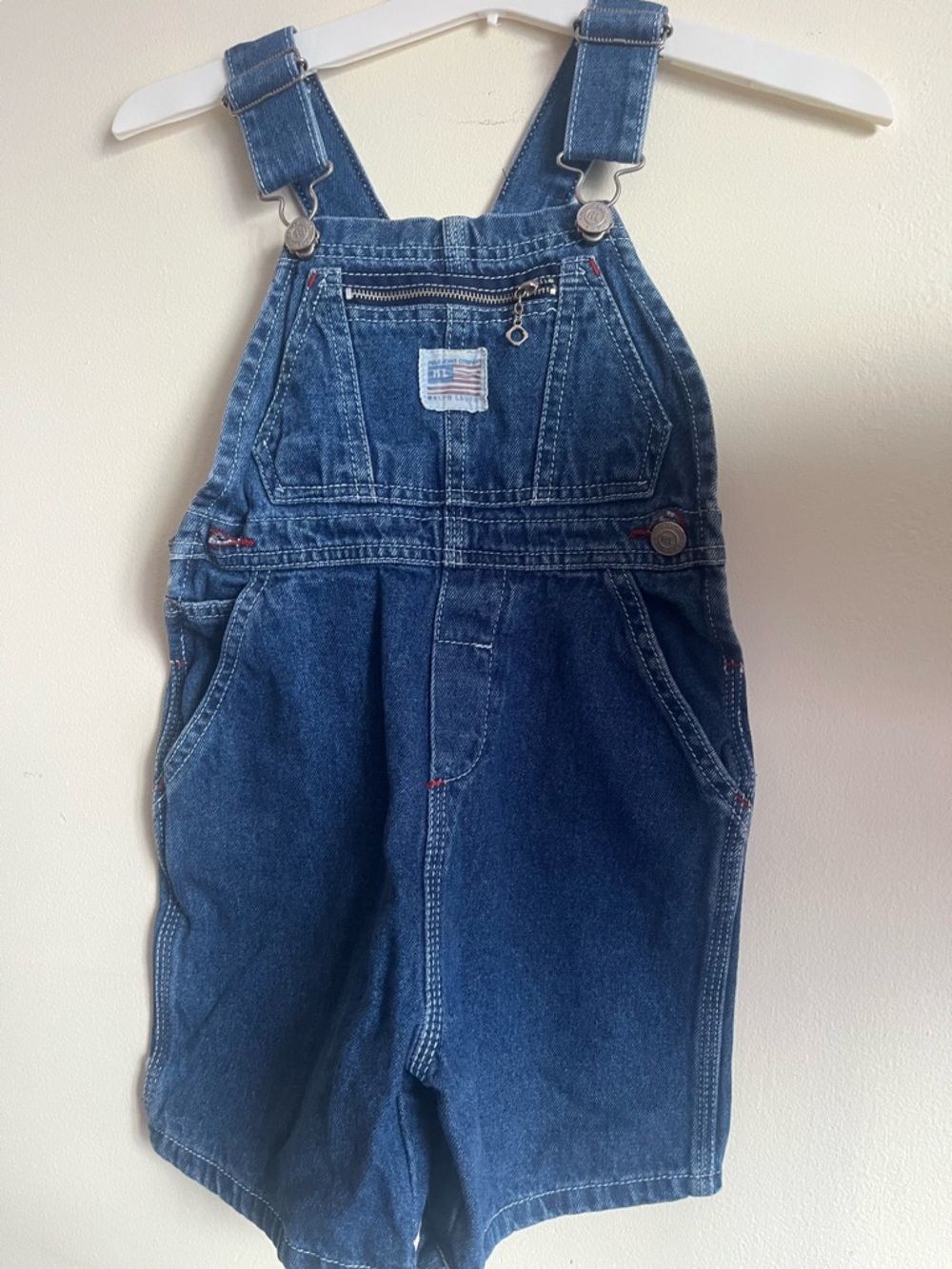 Kids Denim Short Overalls - Blue size 4